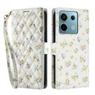 For Redmi Note 13 Pro 5G Flower Pattern Buckle Leather Phone Case with Lanyard(Yellow Flowers) - 2