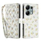 For Redmi Note 13 Pro 4G Flower Pattern Buckle Leather Phone Case with Lanyard(Yellow Flowers) - 2