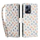For Redmi Note 12 Pro 5G Global Flower Pattern Buckle Leather Phone Case with Lanyard(Florals) - 2