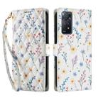 For Redmi Note 11 Pro 4G / 5G Global Flower Pattern Buckle Leather Phone Case with Lanyard(Blue Flowers) - 2
