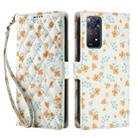 For Redmi Note 11 Pro 4G / 5G Global Flower Pattern Buckle Leather Phone Case with Lanyard(Orange Flowers) - 2