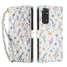 For Redmi Note 11 4G / Note 11S 4G Flower Pattern Buckle Leather Phone Case with Lanyard(Blue Flowers) - 2