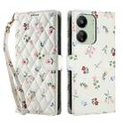 For Redmi 13C 4G / 5G / Poco M6 5G Global Flower Pattern Buckle Leather Phone Case with Lanyard(Pink Flowers) - 2