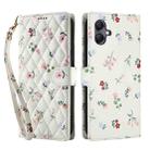 For Samsung Galaxy A07 4G / A06 4G / 5G Flower Pattern Buckle Leather Phone Case with Lanyard(Pink Flowers) - 2