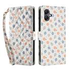 For Samsung Galaxy A07 4G / A06 4G / 5G Flower Pattern Buckle Leather Phone Case with Lanyard(Florals) - 2