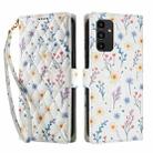 For Samsung Galaxy A13 4G / 5G / A04 4G / A04s Flower Pattern Buckle Leather Phone Case with Lanyard(Blue Flowers) - 2