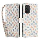 For Samsung Galaxy A13 4G / 5G / A04 4G / A04s Flower Pattern Buckle Leather Phone Case with Lanyard(Florals) - 2