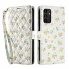 For Samsung Galaxy A13 4G / 5G / A04 4G / A04s Flower Pattern Buckle Leather Phone Case with Lanyard(Yellow Flowers) - 2