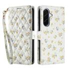 For Samsung Galaxy A16 4G / 5G Flower Pattern Buckle Leather Phone Case with Lanyard(Yellow Flowers) - 2