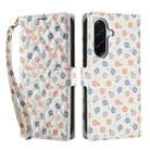 For Samsung Galaxy A17 4G / 5G / A26 5G Flower Pattern Buckle Leather Phone Case with Lanyard(Florals) - 2