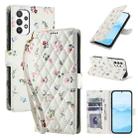 For Samsung Galaxy A33 5G Flower Pattern Buckle Leather Phone Case with Lanyard(Pink Flowers) - 1
