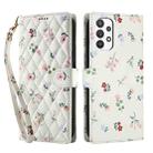 For Samsung Galaxy A33 5G Flower Pattern Buckle Leather Phone Case with Lanyard(Pink Flowers) - 2