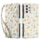 For Samsung Galaxy A33 5G Flower Pattern Buckle Leather Phone Case with Lanyard(Orange Flowers) - 2