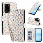 For Samsung Galaxy S20 Ultra Flower Pattern Buckle Leather Phone Case with Lanyard(Florals) - 1