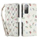 For Samsung Galaxy S20 FE Flower Pattern Buckle Leather Phone Case with Lanyard(Pink Flowers) - 2