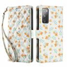 For Samsung Galaxy S20 FE Flower Pattern Buckle Leather Phone Case with Lanyard(Orange Flowers) - 2