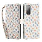 For Samsung Galaxy S20 FE Flower Pattern Buckle Leather Phone Case with Lanyard(Florals) - 2