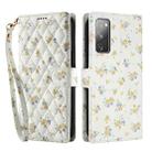 For Samsung Galaxy S20 FE Flower Pattern Buckle Leather Phone Case with Lanyard(Yellow Flowers) - 2