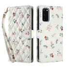 For Samsung Galaxy S20 Flower Pattern Buckle Leather Phone Case with Lanyard(Pink Flowers) - 2