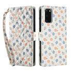 For Samsung Galaxy S20 Flower Pattern Buckle Leather Phone Case with Lanyard(Florals) - 2