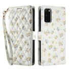 For Samsung Galaxy S20 Flower Pattern Buckle Leather Phone Case with Lanyard(Yellow Flowers) - 2