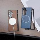 For Samsung Galaxy Z Fold7 Folding Shaft Magsafe Crazy Horse Texture Leather Phone Case(Black) - 3