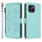 For Doogee Blade GT Butterfly Love Flower Multi-card Zipper Wallet Leather Phone Case(Mint Green) - 2