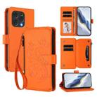 For Doogee N55 / N55 Plus Butterfly Love Flower Multi-card Zipper Wallet Leather Phone Case(Orange) - 1