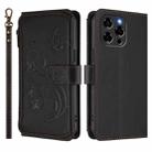 For Doogee Note 58 / Note 58 Pro Butterfly Love Flower Multi-card Zipper Wallet Leather Phone Case(Black) - 2
