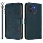 For Doogee Note 59 / Note 59 Pro Butterfly Love Flower Multi-card Zipper Wallet Leather Phone Case(Dark Green) - 2