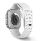 For Apple Watch 46mm / 49mm / 45mm / 44mm Shark Texture Holes Silicone Watch Band(White) - 1