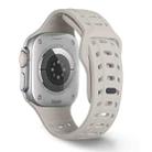 For Apple Watch 46mm / 49mm / 45mm / 44mm Shark Texture Holes Silicone Watch Band(Starlight) - 1