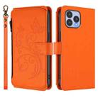 For Wiko T60 / Cubot P80 Butterfly Love Flower Multi-card Zipper Wallet Leather Phone Case(Orange) - 2