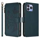For Wiko T60 / Cubot P80 Butterfly Love Flower Multi-card Zipper Wallet Leather Phone Case(Dark Green) - 2