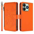 For Wiko T20 Butterfly Love Flower Multi-card Zipper Wallet Leather Phone Case(Orange) - 2