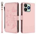 For Wiko T20 Butterfly Love Flower Multi-card Zipper Wallet Leather Phone Case(Pink) - 2