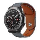 22mm xDfind Rivet Buckle Genuine Leather Watch Band(Grey) - 1