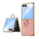 For Samsung Galaxy Z Flip7 VIETAO Dream Series Metal Ring Leather Phone Case(Pink) - 1