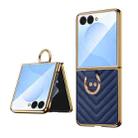 For Samsung Galaxy Z Flip7 VIETAO Dream Series Metal Ring Leather Phone Case(Blue) - 1