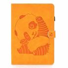 For iPad Air 2022 / 2020 10.9 Panda Embossing Pattern Horizontal Flip PU Leather Case with Holder & Card Slot & Anti-skid Strip(Khaki) - 1