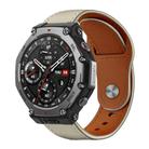 For Amazfit T-Rex 3 xDfind Rivet Buckle Genuine Leather Watch Band(Beige) - 1