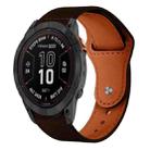 For Garmin Fenix 8/7X/6X/5X 26mm xDfind Rivet Buckle Genuine Leather Watch Band(Dark Brown) - 1