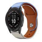 For Garmin Fenix 8/7X/6X/5X 26mm xDfind Rivet Buckle Genuine Leather Watch Band(Lavender White) - 1