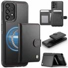 For Samsung Galaxy A13 4G / 5G / A04s JEEHOOD J09 Buckle Card Bag MagSafe Magnetic Style RFID Leather Phone Case(Black) - 1