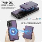 For Samsung Galaxy A14 4G / 5G / M44 5G JEEHOOD J09 Buckle Card Bag MagSafe Magnetic Style RFID Leather Phone Case(Purple) - 3