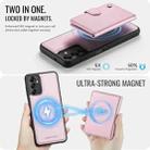 For Samsung Galaxy A14 4G / 5G / M44 5G JEEHOOD J09 Buckle Card Bag MagSafe Magnetic Style RFID Leather Phone Case(Pink) - 3