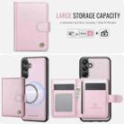 For Samsung Galaxy A16 4G / 5G JEEHOOD J09 Buckle Card Bag MagSafe Magnetic Style RFID Leather Phone Case(Pink) - 2