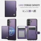 For Samsung Galaxy A15 4G / 5G JEEHOOD J09 Buckle Card Bag MagSafe Magnetic Style RFID Leather Phone Case(Purple) - 2