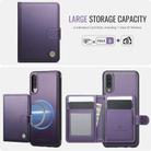 For Samsung Galaxy A50 JEEHOOD J09 Buckle Card Bag MagSafe Magnetic Style RFID Leather Phone Case(Purple) - 2