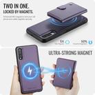 For Samsung Galaxy A50 JEEHOOD J09 Buckle Card Bag MagSafe Magnetic Style RFID Leather Phone Case(Purple) - 3